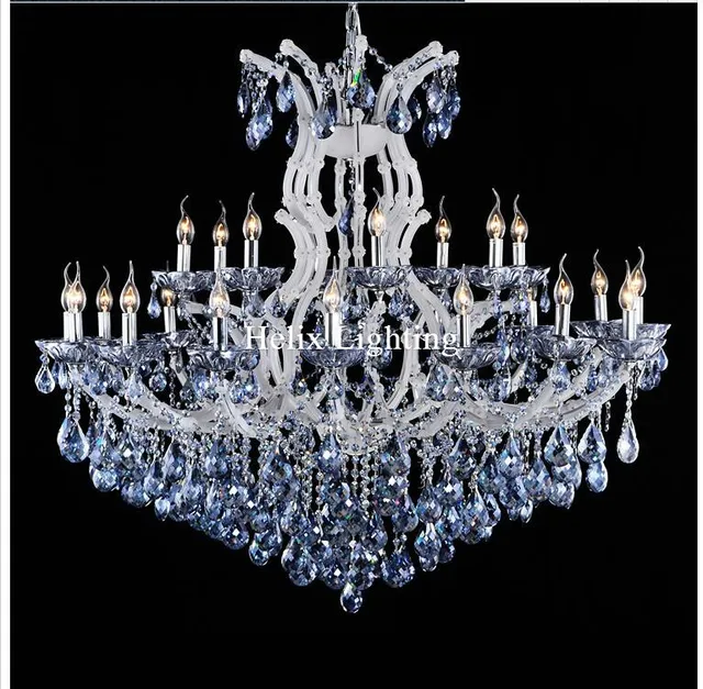 Luxurious Blue White Chandeliers Crystal Clear Vintage Chrystal Luxurious Blue White Chandeliers Crystal Clear Vintage Chrystal Chandelier Hotel Lighting Pendelleuchte Lamp For Home Lights