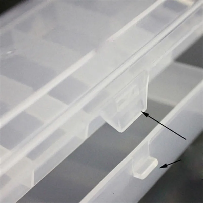 Fishing Lure Tackle Box Plastic 2 Tray Compartments Two-Sided Storage Case Lures Fishing Accessories Box Tools #3S07 (4)