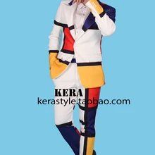 S-5XL! Для мужчин мода тонкий правый верхний в тот же цвет шить костюм комплект певица костюмы одежда пальто DJ торжественное платье