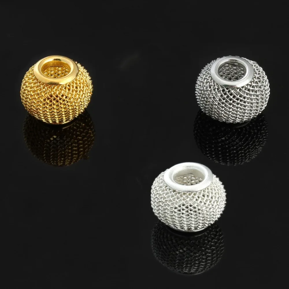 

10pcs/lot 10*12mm Round metal mesh beads hollow ball beads DIY handmade beaded material Jewelry Accessories