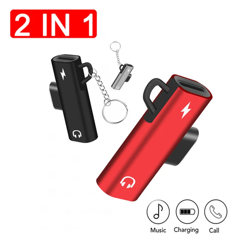 

For Lightning Adapter Audio Aux For iPhone X 7 8 Plus Adapter Charging Calling Earphones Splitter For iPhone IOS 12.3 Cable