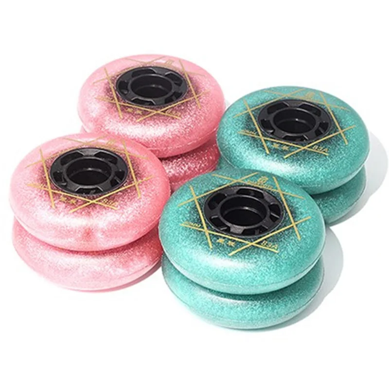 8 قطعة/الوحدة 83A دائم بو عجلة ل مضمنة التزلج على الجليد سباق التعرج FSK أحذية الأزرق الوردي مرنة قبضة روداس ل سيبا عالية HL ايجور HV KSJ WFSC