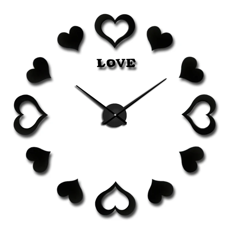 Muhsein стикер декоративные настенные часы Современный Дизайн свадебное украшение дома 3d настенные часы Новые большие настенные часы