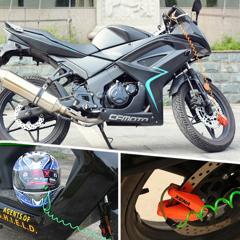

Motorcycle Remind Rope 1.2m 47in Cable Bicycle Rope Anti-theft Motorbike Disc Lock Security Reminder Scooter Motocross Helmet