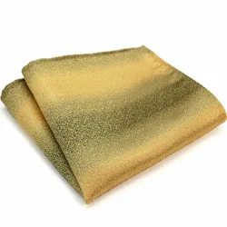 Solid Stripes Gradual Color Yellow Gold Gray Grey Mens Pocket Square 100% Silk Handkerchieves Casual Business Wholesale