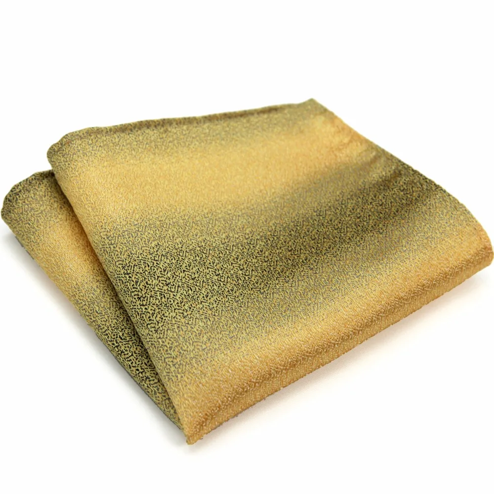 

Solid Stripes Gradual Color Yellow Gold Gray Grey Mens Pocket Square 100% Silk Handkerchieves Casual Business Wholesale