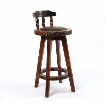 

American Bar Table and Chair Combination Retro High Stool Table Combination Coffee Shop Solid Wood Table Leisure Bar Stool