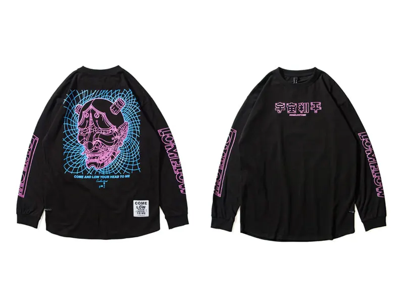 3D Line Devil Printed Long Sleeve T Shirts 1