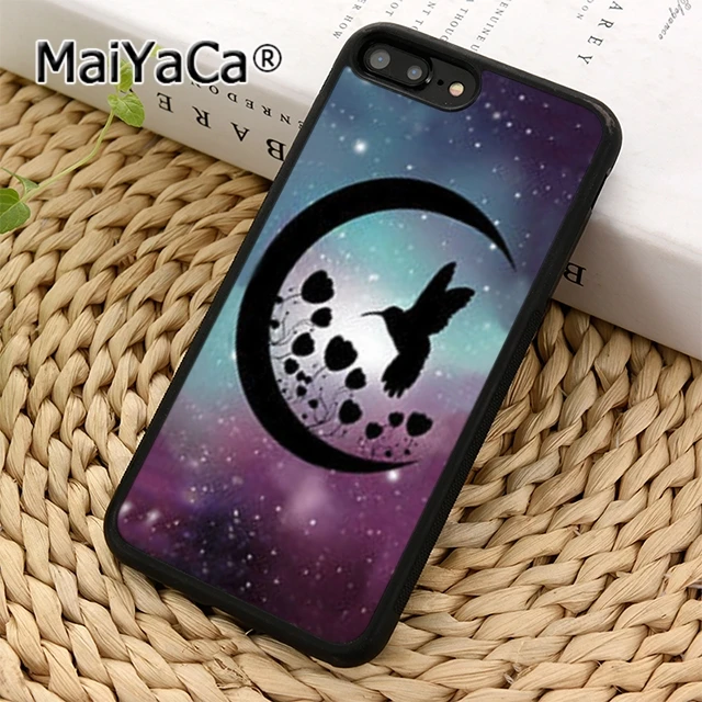 MaiYaCa Hummingbird crescent moon stars Phone Case Cover For iPhone 5 6s 7 8 plus 11 12 13 Pro X XR XS max Samsung S7 S8 S9 | Мобильные