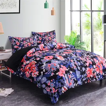 

ZEIMON Multi-colors Flowers Pattern Bed Set 2/3pcs Polyester Home Decoration Duvet Cover With Pillowcase For Bedroom
