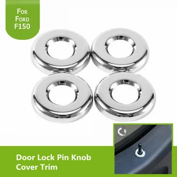 

4Pcs Chrome Auto Decoration Inner Door Lock Pin Knob Cover Trim For Ford F150 2015 2016 2017