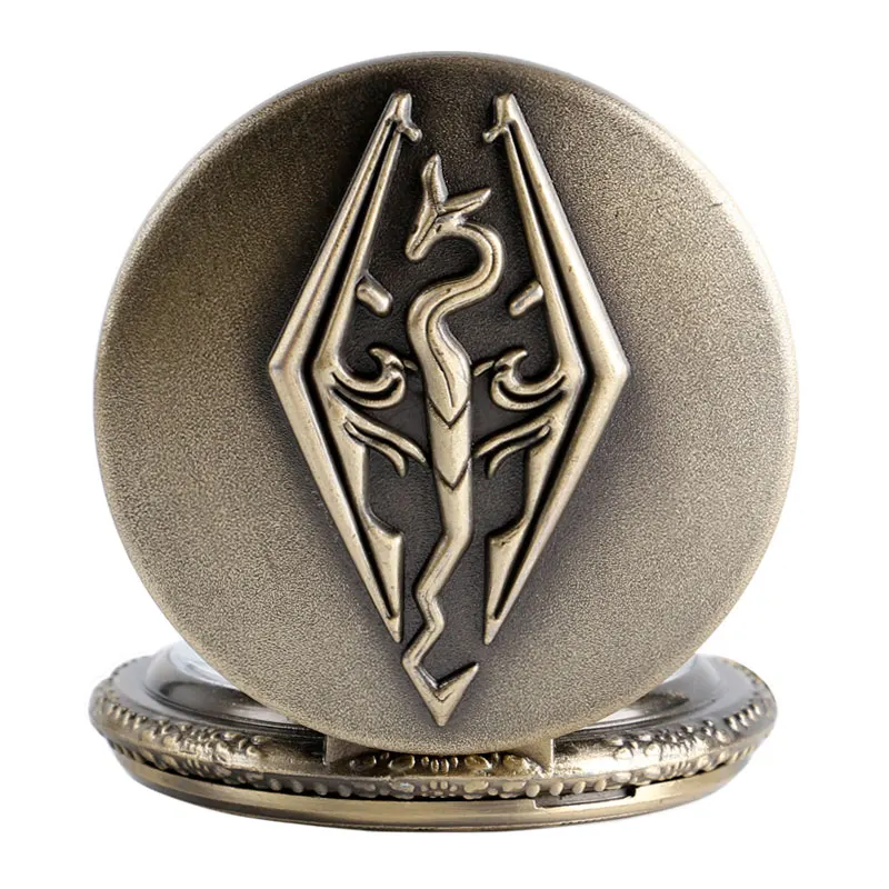 Harga Naga Elder Scrolls V Sihir Tebu Pocket Perhiasan Perunggu antik Liontin Kalung Wanita Pria Quartz Tembaga Antique Style Hadiah