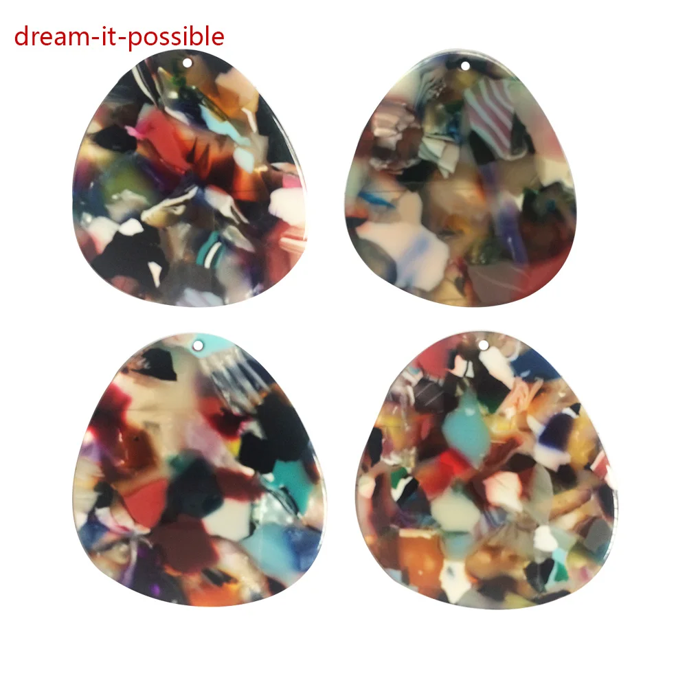 

dream-it-possible 12 pcs oval 3.5cm new diy acrylic acetic acid resin earrings jewelry accessories parts for making earring lot