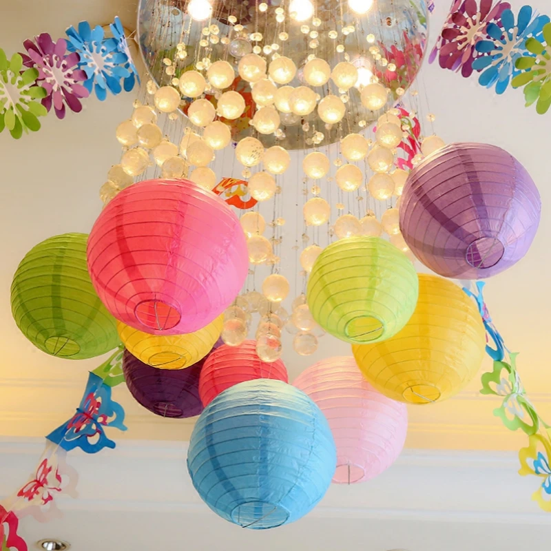 

1pcs mulit color option 20inch 50cm Round Chinese Paper Lantern Birthday Wedding Party decor gift craft DIY Decorative Lanterns