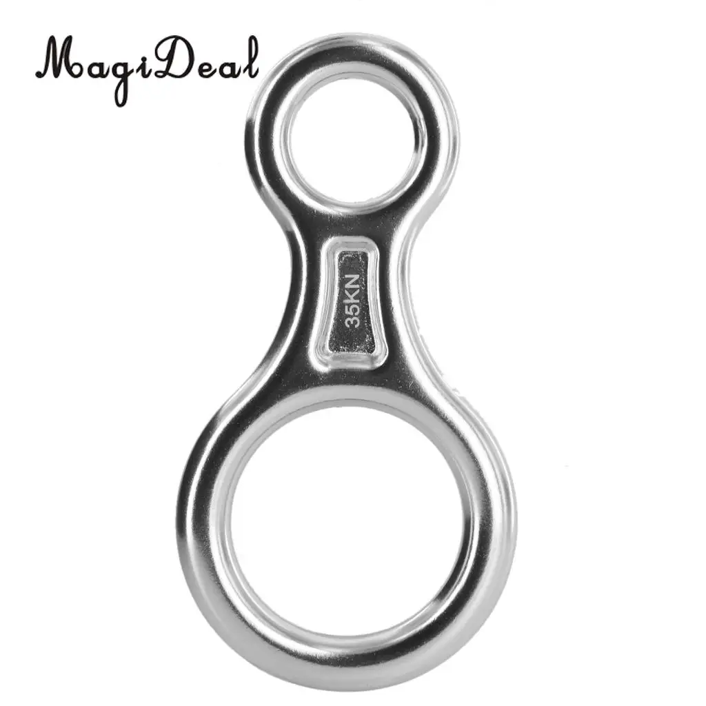 MagiDeal Figure 8 Mountaineering Climbing Rappelling Ring Belay Device 35KN  for Tree Climbing Caving Camping Travell Accessory