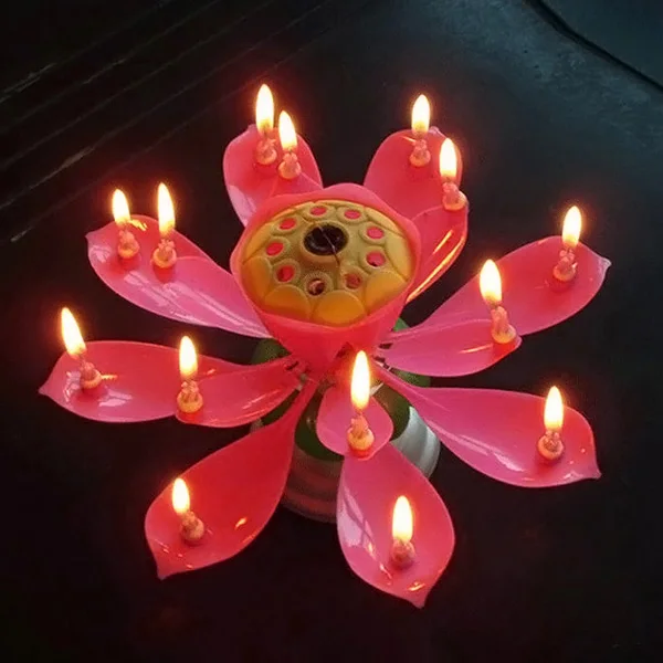 Новая радость Поющая музыкальная свеча ко дню рождения монолайер свеча Лотос Цветущая музыкальная свеча доставка