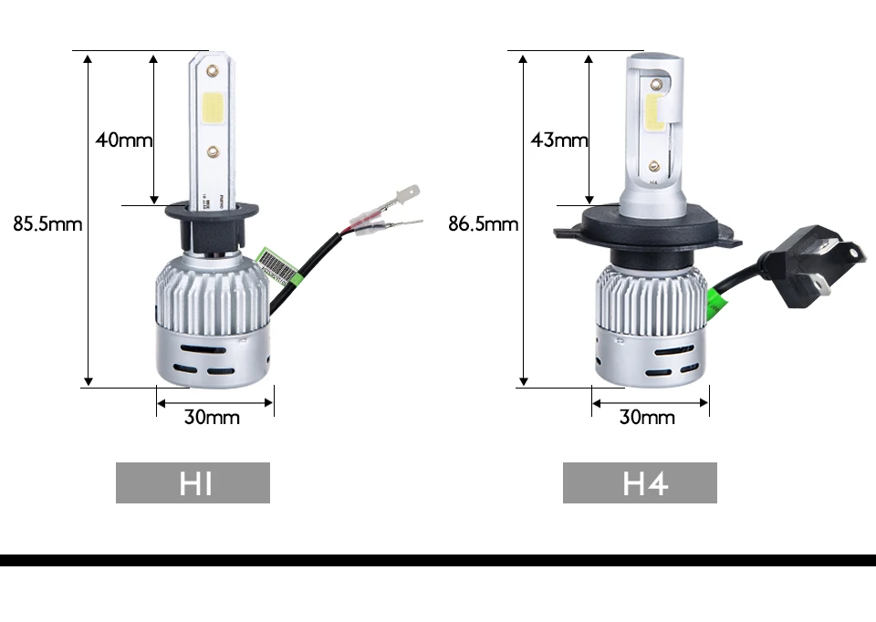 VooVoo 2Pcs H4 LED H7 H11 H8 9006 HB4 H1 H3 HB3 Auto Mini Car Headlight Bulbs 72W 8000LM Automobiles Car Styling 6500K 4300K (20)