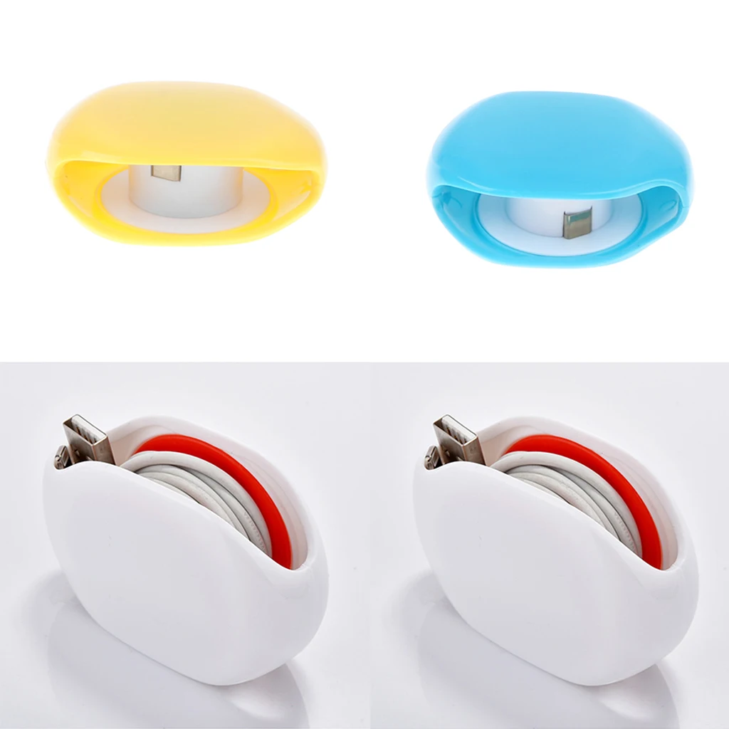  2 Packed USB Cable Manager PE Cord Case Earphone Reel Winder Portable Cable Storage Compatible Wire Organizer 