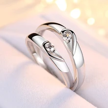Трендовое обручальное кольцо ювелирные изделия наборы для свадьбы жених и невеста Твердое Серебро 925 пробы Серебрянное обручальное кольцо сердце романтическое кольцо набор подарок