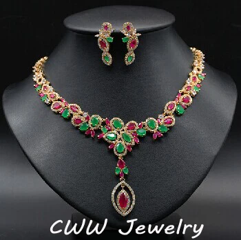 اطقم زمرد فاخره 100-Luxury-CZ-Diamond-Necklace-and-Earrings-font-b-Wedding-b-font-Party-Accessories-Bridal-Jewelry