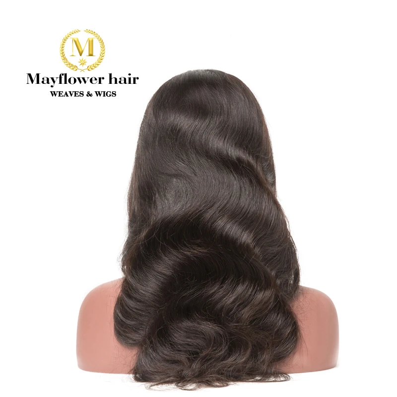 

Mayflower 13x4" Lace Front Wigs 150% density Raw Virgin Hair Body Wave Natural color Bleached knots with baby hair Medium cap