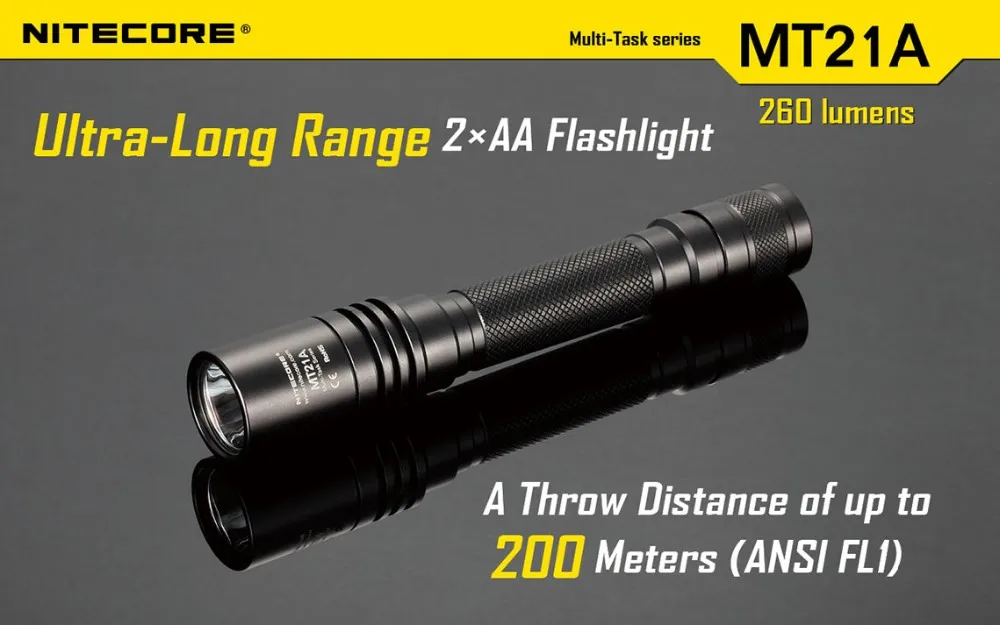 Распродажа! NITECORE MT21A 260 люменов CREE XP-E2 R2 многозадачный светодиодный фонарик EDC фонарь для кемпинга без 2х батареек АА