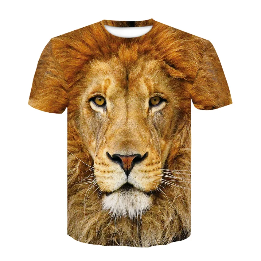 

Men's T-shirt, 3D printed animal lion head T-shirt short sleeve funny casual shirt men's T-shirt free shipping