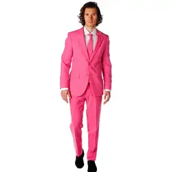 Женихов Для мужчин Нотч Жених Смокинги ярко-розовый Для мужчин костюмы Свадебные Best Man 2 шт. Пром индивидуальный заказ костюмы A0101