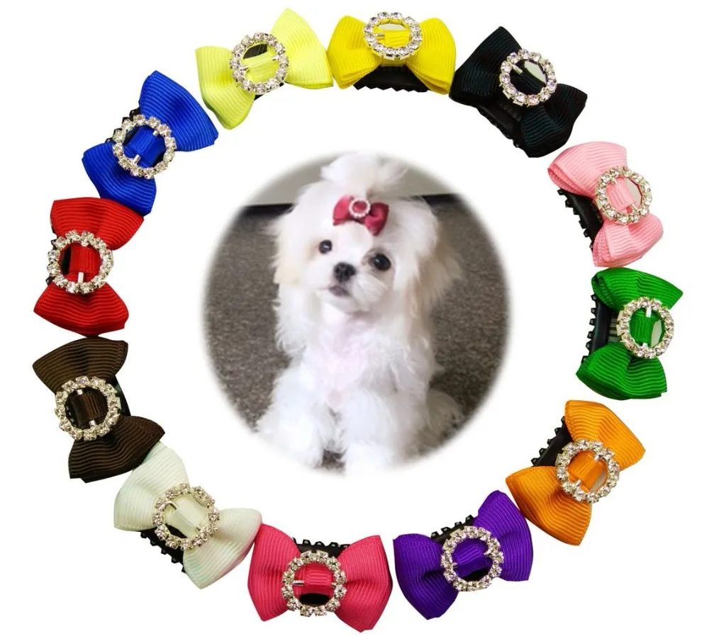 

PET SHOW Small Pet Dogs Cats Hair Bows with Clips Dog Hair Accessories 50pcs