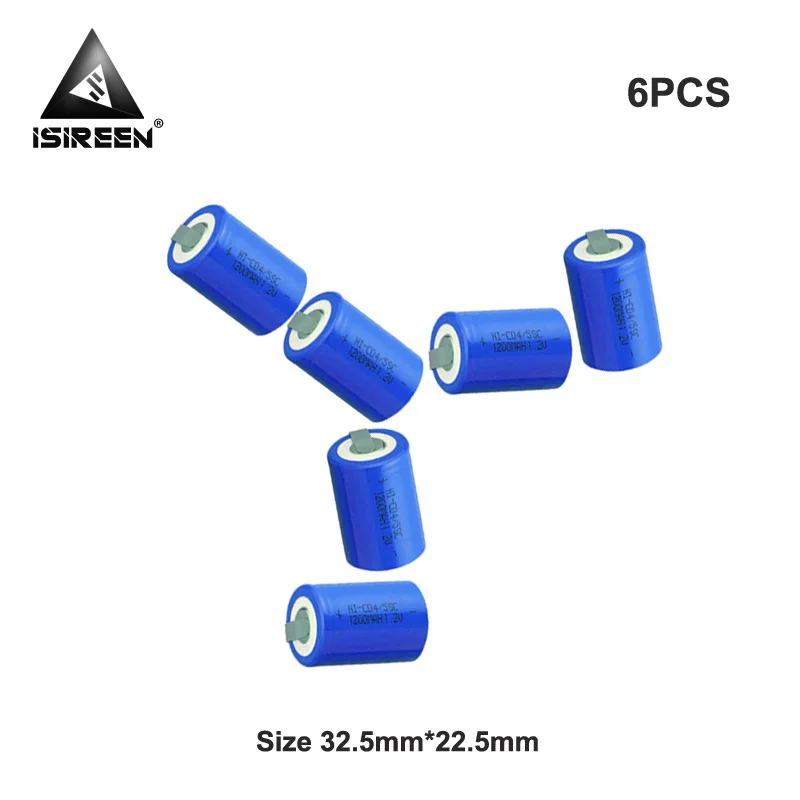 1,2 в 1200 мАч 4/5 Subc Ni CD батареи Аккумулятор Электрический перезаряжаемые SC Ni-CD батареи Электроинструмент размер батареи 22,5 мм x 32,5 мм - Цвет: 6PCS
