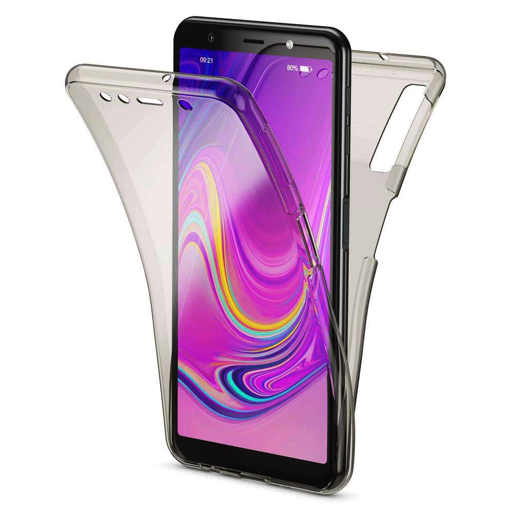 360 Полное покрытие чехол для samsung Galaxy A50 A40 A30 чехол s ударопрочный корпус для A10 M10 S9 S10E J6 J4 Plus A750 высокое качество Coque - Цвет: Черный