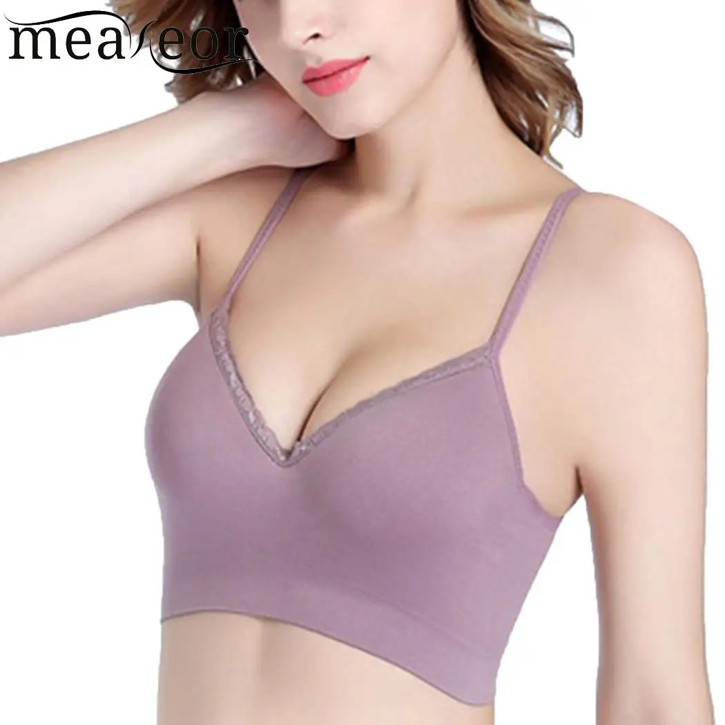 

Women Bra Wire Padded Seamless Up Sports Adjustable Push Strap Free
