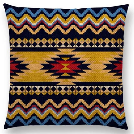 Цветной ацтекский геометрический узор этническими принтами абстрактная Радуга в этническом стиле, в клетку, декоративная наволочка на подушку Диван-Подушка Чехол