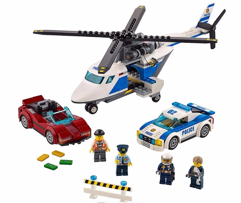 

City Police High-speed Chase Policemen speed pursuit of Plane Model Building Block Bricks Compatible With Legoings City 60138