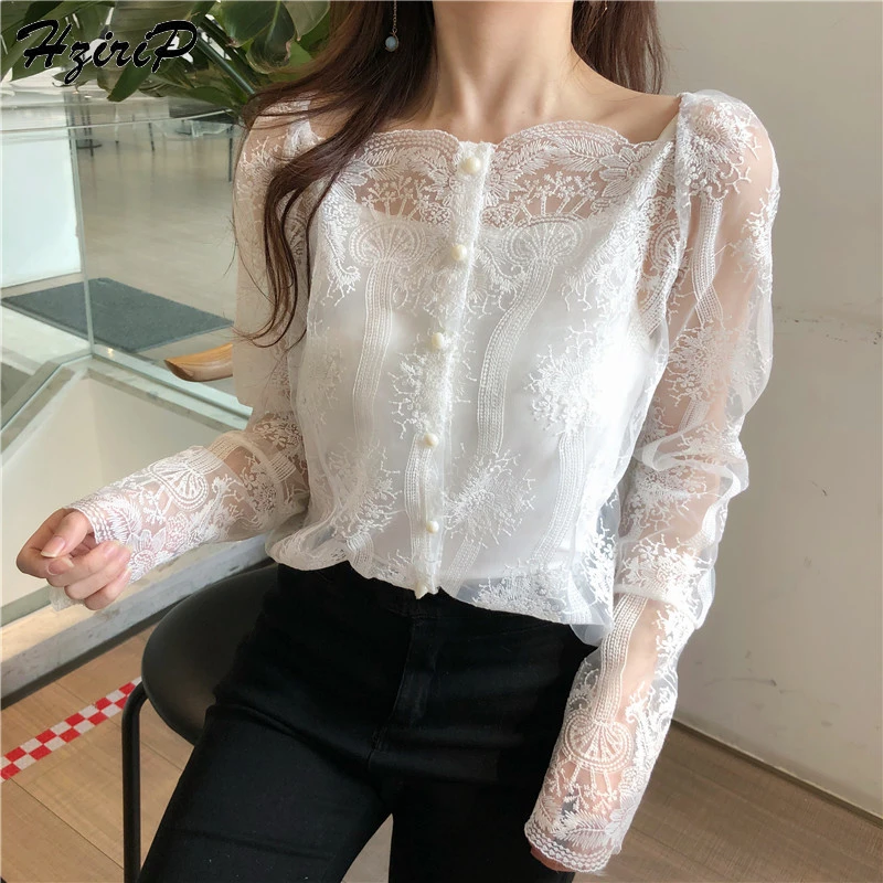 

Hzirip 2019 Comfortable Slash Neck Flare Sleeves Loose Outerwear Stylish Coat Casual Cardigans Floral Embroidery Simple Sweet
