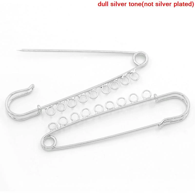 

DoreenBeads Safety Pins Brooches dull silver color 7.6cm x 2.1cm(3"x 7/8"),10PCs (B26439)