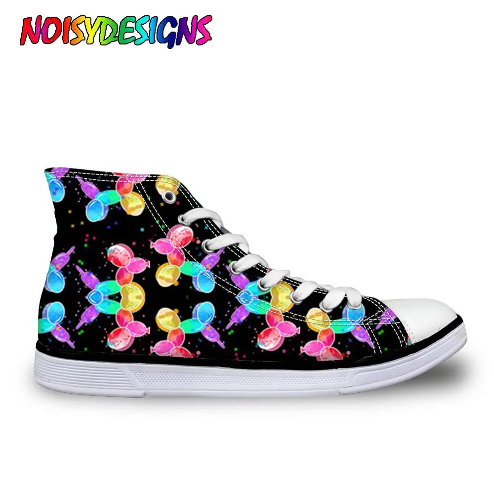 Noisydesigns Sneakers Canvas Schoenen Hoge Klassieke Ballon Honden Print Custom Schoenen Voor Tieners Meisje Enkel Schoen Zapatos De Mujer