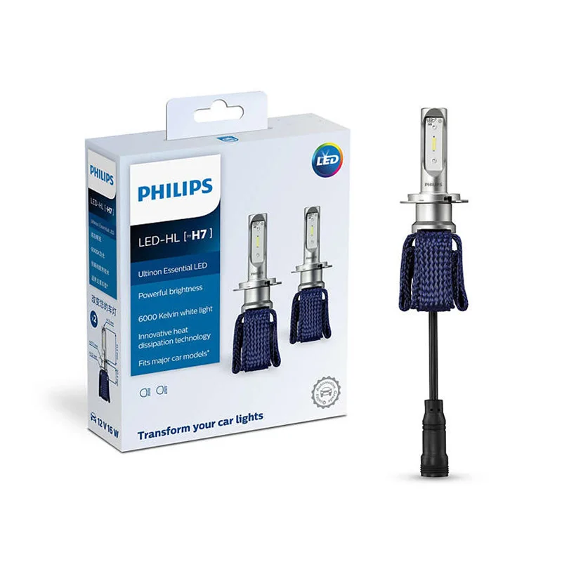  Philips LED H4 H7 9003 Ultinon Essential LED Car Hi/lo Beam 6000K Bright White Light Auto Headlight - 33025575476