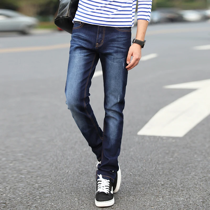 

Men Skinny Jeans Stretch Zipped Straight Cotton Trousers Mid Waist Slim Fit Casual Jeans for Men 809 Size 27-36