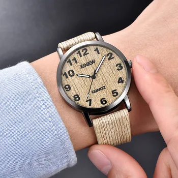 

Relogio Masculino Women Men Clock Wood Texture Watch Imitation Wooden Retro Leather Quartz Watch Waterproof Wristwatch Montre-21