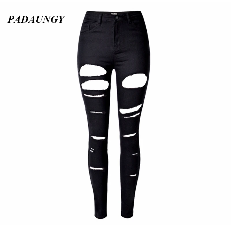 black torn pants