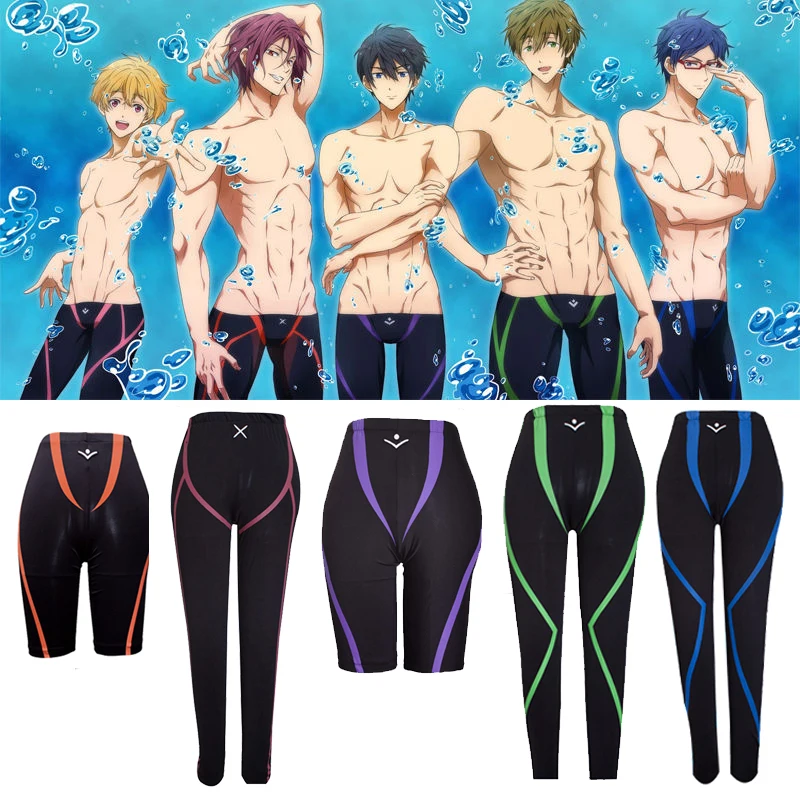 Популярное аниме бесплатно! Iwatobi Шорты для плавания в клубе косплей костюм Нагиса