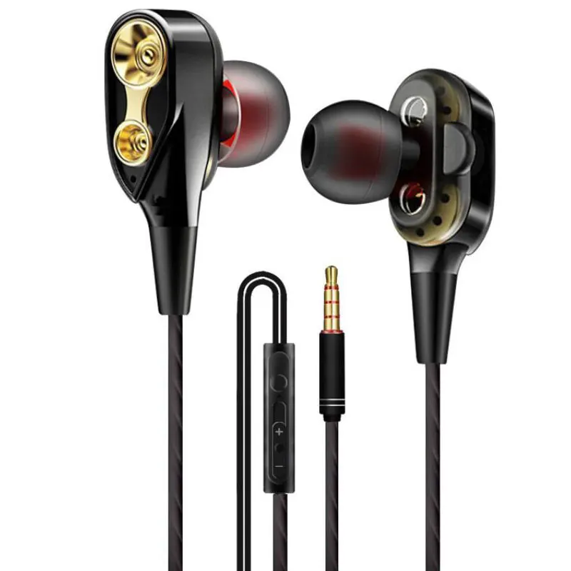 

Dual Drive Stereo earphone In-ear Headset Earbuds Bass Earphones For iPhone huawei Xiaomi 3.5mm earphones With Mic