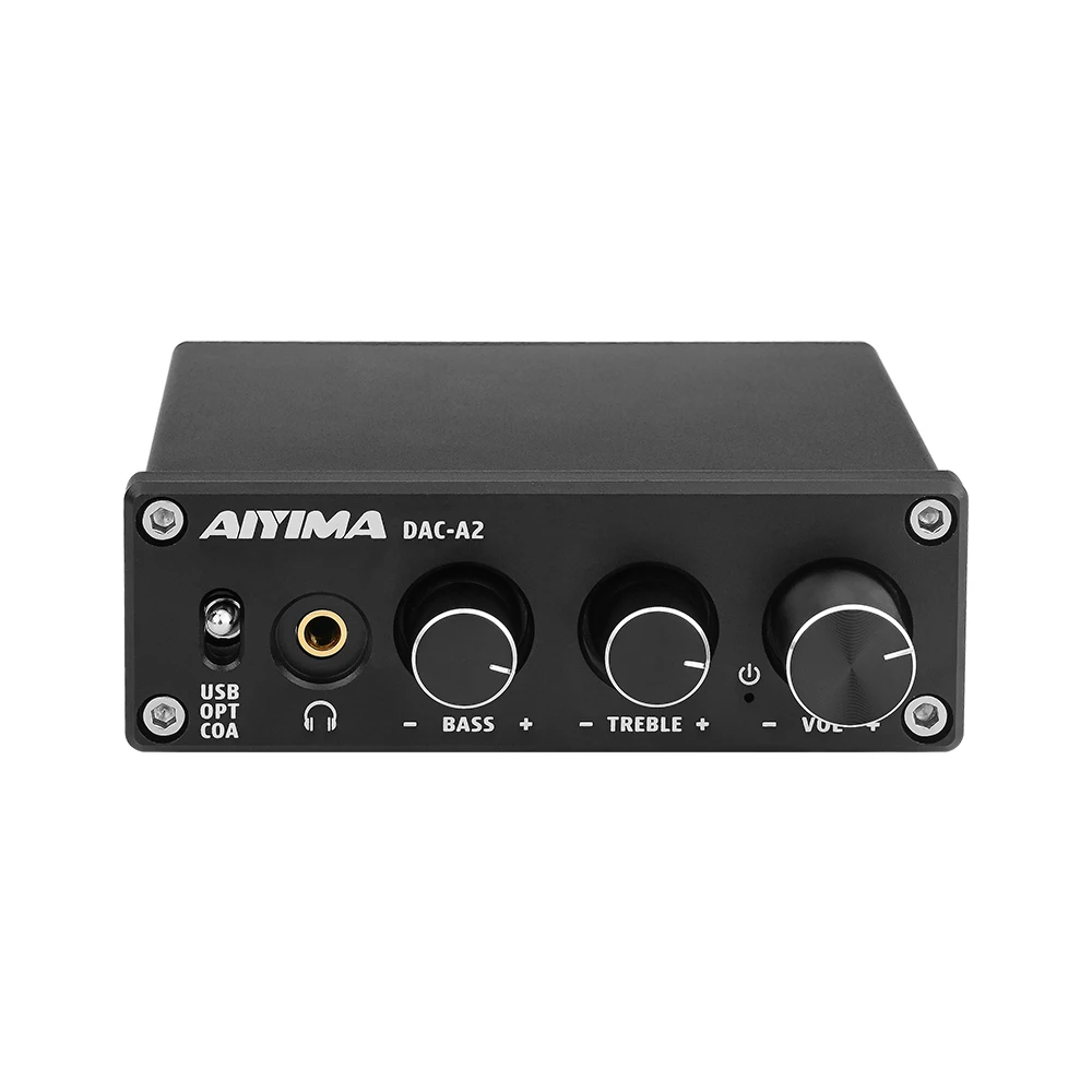 AIYIMA USB DAC аудио декодер усилитель звука цифро-аналоговый аудио конвертер мини HiFi 2,0 домашний кинотеатр USB/коаксиальный/оптический - Цвет: Черный