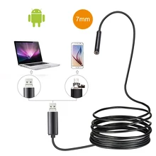 7 мм объектив 1 м 2 м 5 м кабель Android OTG USB эндоскоп камера Гибкая Змея USB труба осмотр смартфон бороскоп камера