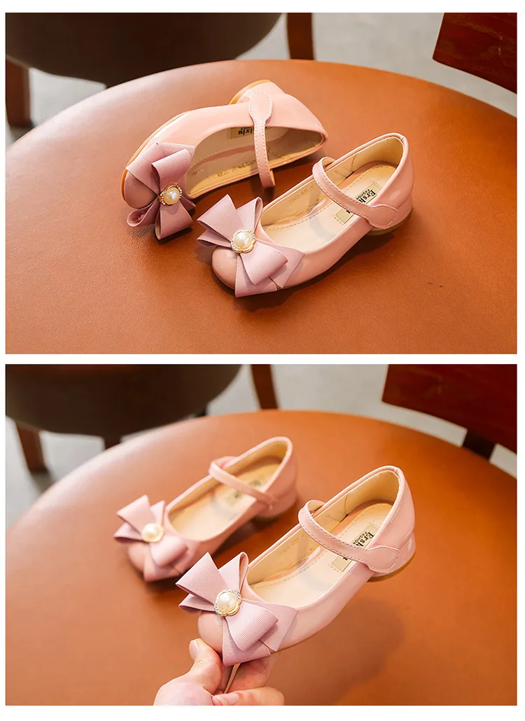 Новые кожаные туфли принцессы с бантом, обувь для девочек, повседневная обувь для девочек, танцевальная обувь, сандалии для свадебной вечеринки