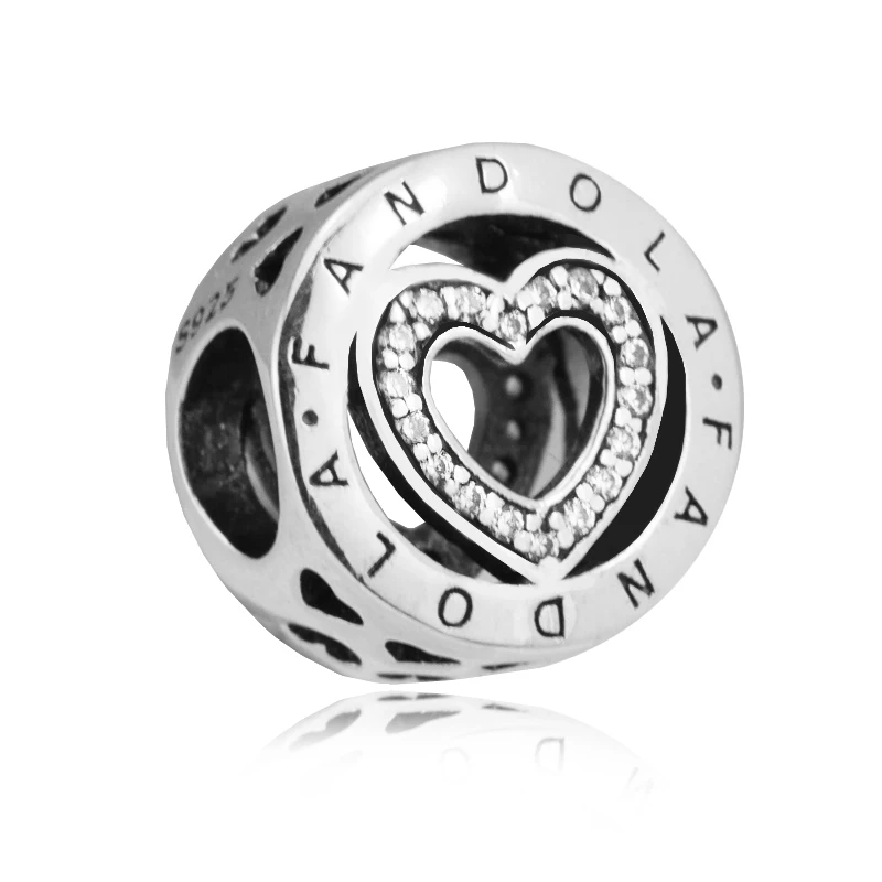 

CKK Beads Fits Pandora Bracelet Radiant Hearts Silver Charms Original 925 Sterling Silver Beads for Jewelry Making kralen perles