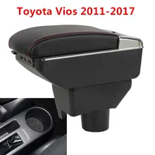 Двойной слой центральной консоли коробка для хранения Toyota Yaris L седан Vios 2014-2018 Faux подстаканник подлокотник Подлокотник 2015 2016 2017