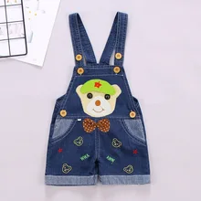 DIIMUU одежда для малышей комбинезоны для мальчиков и девочек шорты джинсовые штаны повседневные Комбинезоны с героями мультфильмов милые штаны на подтяжках детская одежда