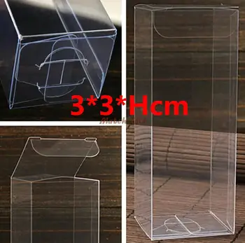 

50pcs/lot-3*3*Hcm Transparent Clear PVC Gift Packaging boxes small plastic box storage for food/jewelry/Candy/Gift/cosmetics